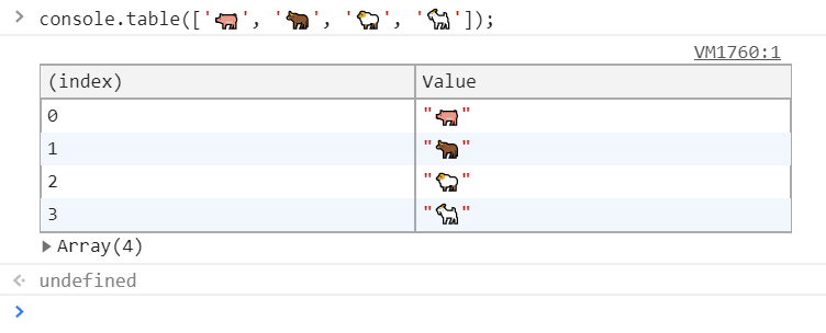 outputting array inside a table