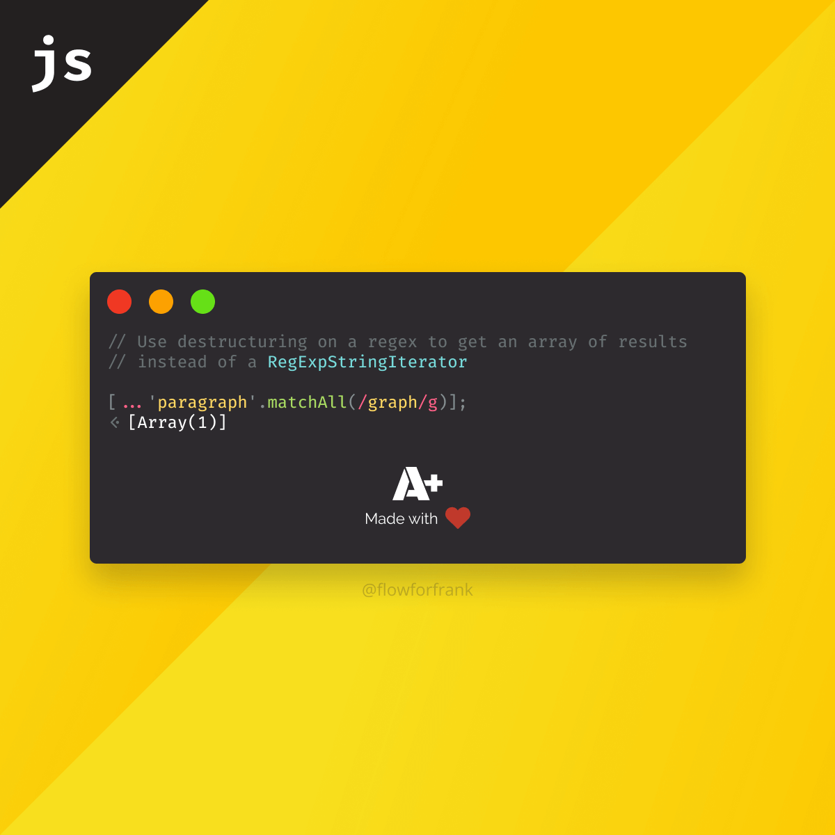 How to Convert a RegExpStringIterator to An Array in JavaScript
