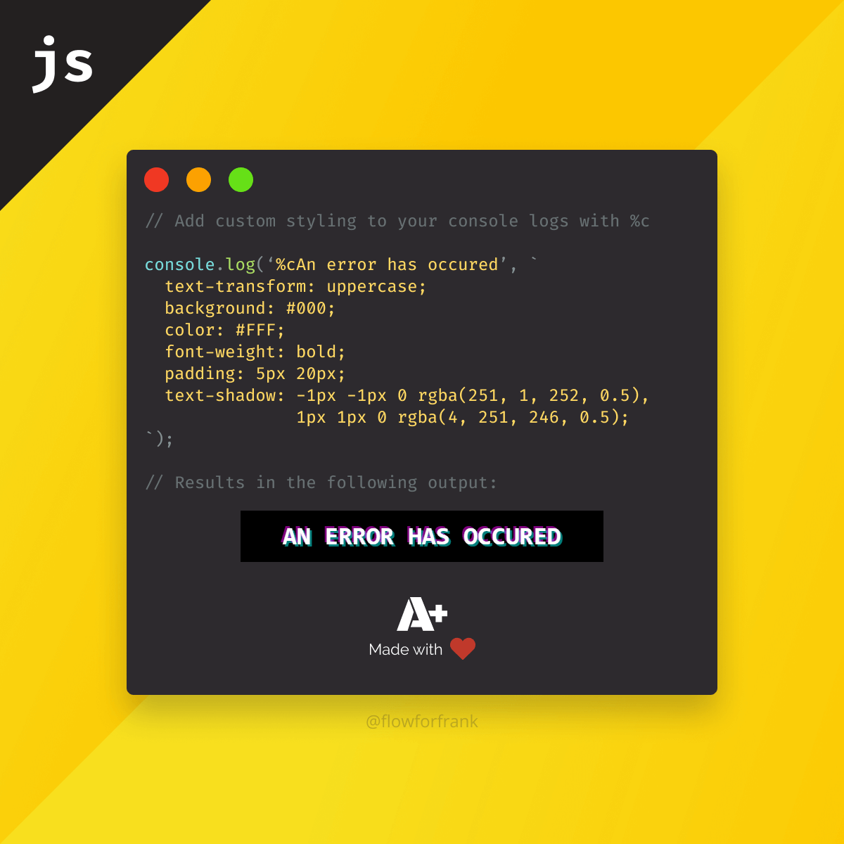How to Style Console Logs in JavaScript