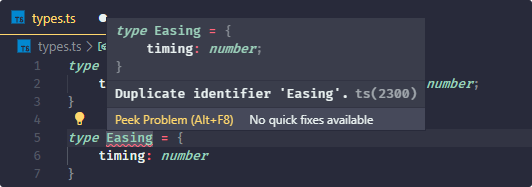 Multiple type aliases with the same name.
