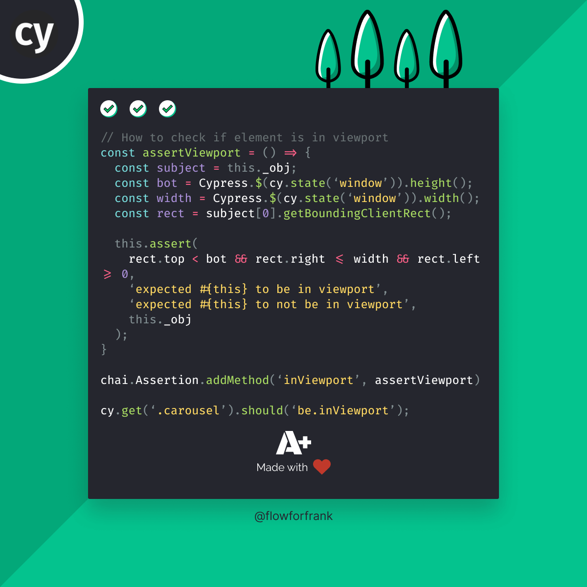 How to Check if Element is in Viewport in Cypress
