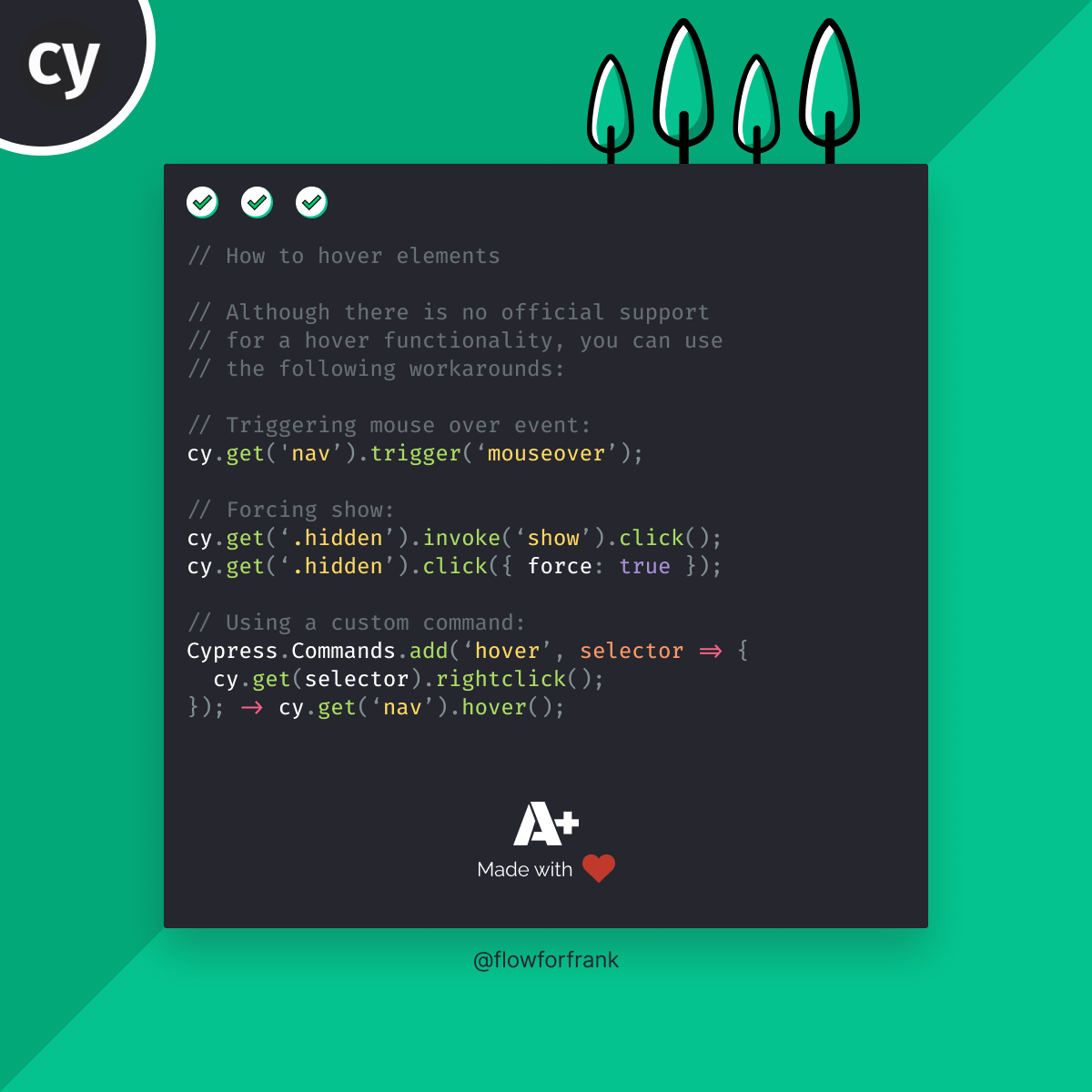 How to Hover on Elements in Cypress