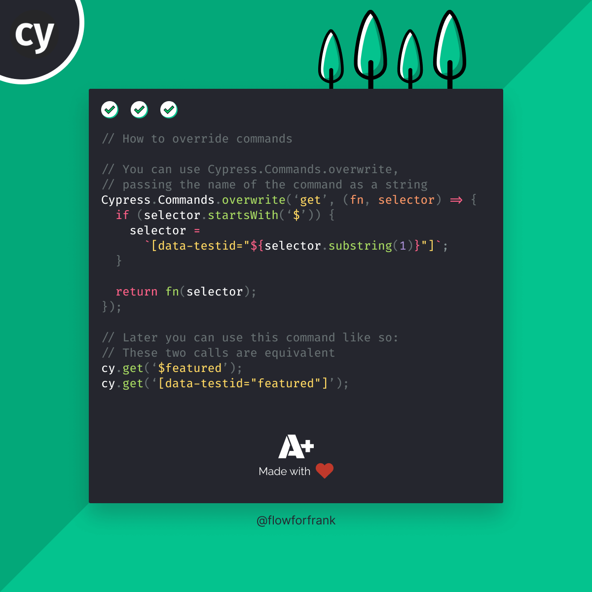 How to Overwrite Commands in Cypress
